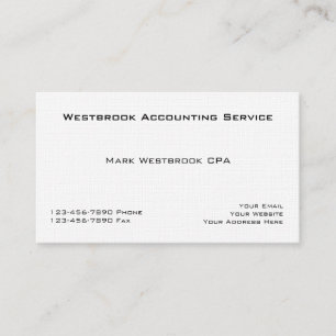 Klassieke accountant linnen visitekaartjes