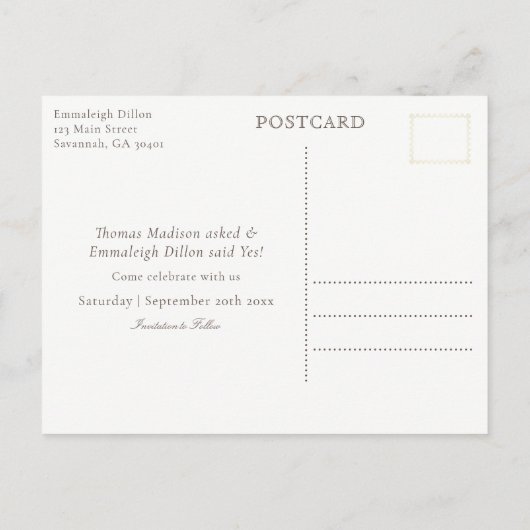 Klassieke ader Eucalyptus Glitter sparen de datum Aankondigingskaart (Achterkant)