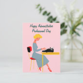 Klassieke administratieve assistent – Retro kantoo Briefkaart (Staand voorkant)