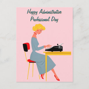 Klassieke administratieve assistent – Retro kantoo Briefkaart