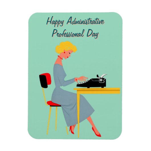 Klassieke Administratieve Assistent – Retro Kantoo Magneet (Verticaal)