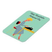 Klassieke Administratieve Assistent – Retro Kantoo Magneet (Linkerzijde)