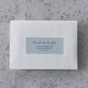 Klassieke Adresetiketten met lichte blauwe bruilof Sticker