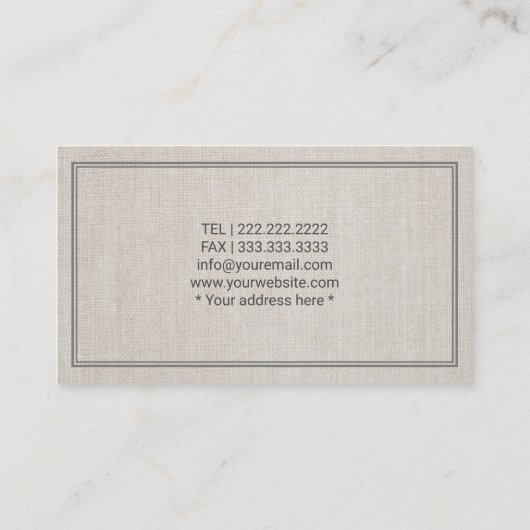 Klassieke advocaat: Gold Scale Elegant Linen Visitekaartje (Achterkant)