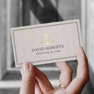 Klassieke advocaat: Gold Scale Elegant Linen Visitekaartje