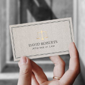 Klassieke advocaat: Gold Scale Elegant Linen Visitekaartje