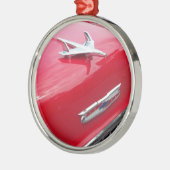 Klassieke aerostijlversiering met rode verf metalen ornament (Links)