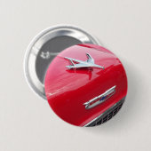 Klassieke aerostijlversiering met rode verf ronde button 5,7 cm (Voorkant /achterkant)