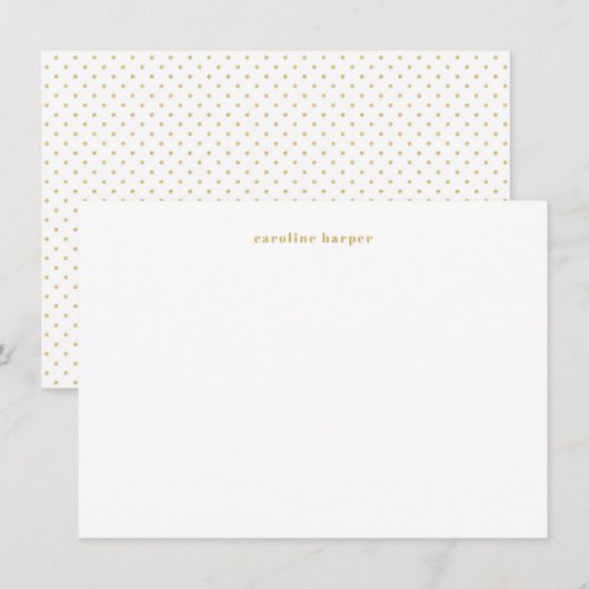 Klassieke afbeelding in gouden persoonlijke naam notitiekaartje (Voorkant / Achterkant)