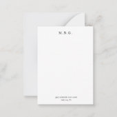 Klassieke afbeelding zwart zwart zwart monogram op notitiekaartje (Voorkant)