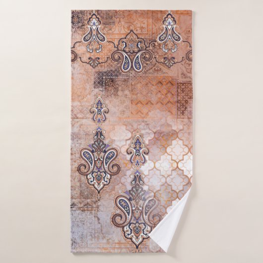 Klassieke  afdruk met patchwork, paisley elem badhanddoek (Badhanddoek)