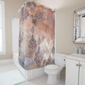 Klassieke afdruk met patchwork, paisley elem douchegordijn (In situ)