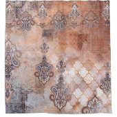 Klassieke  afdruk met patchwork, paisley elem douchegordijn (Voorkant)