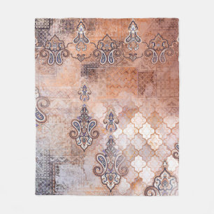 Klassieke afdruk met patchwork, paisley elem fleece deken