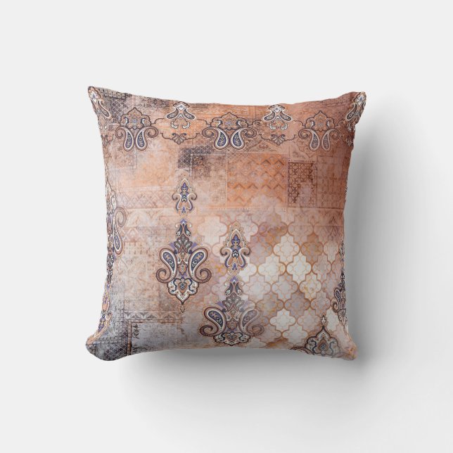 Klassieke  afdruk met patchwork, paisley elem kussen (Voorkant)