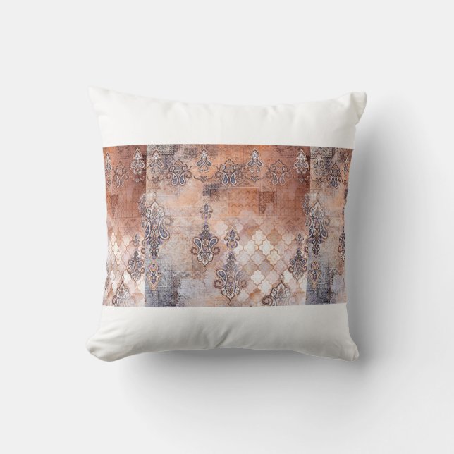 Klassieke  afdruk met patchwork, paisley elem kussen (Voorkant)