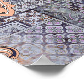 Klassieke afdruk met patchwork, paisley elem poster (Hoek)
