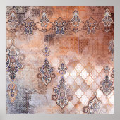 Klassieke  afdruk met patchwork, paisley elem poster (Voorkant)