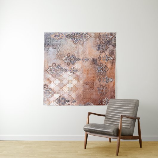 Klassieke  afdruk met patchwork, paisley elem wandkleed (In Situ (horizontaal))