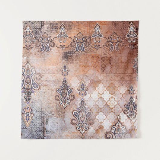 Klassieke  afdruk met patchwork, paisley elem wandkleed (Voorkant)