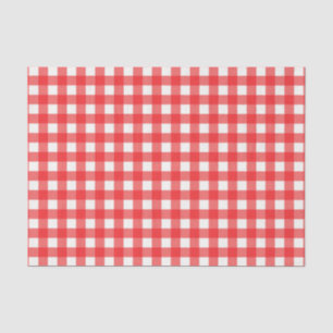 Klassieke afe Red Gingham Gingham Gecontroleerd Pa Tissuepapier