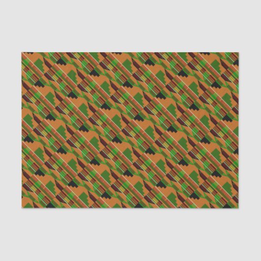 Klassieke Afrikaanse Kente K01 hoek Tissuepapier (Voorkant)