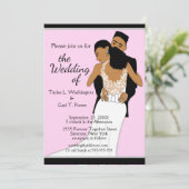 Klassieke Afro-Amerikaanse bruid & bruidegom bruil Kaart (Staand voorkant)