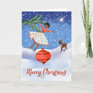 Klassieke Afro-Amerikaanse Kerstkaart Kaart