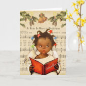 Klassieke Afro-Amerikaanse kerstkaart Kaart (Gele Bloem)