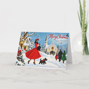 Klassieke Afro-Amerikaanse Kerstkaart Kaart