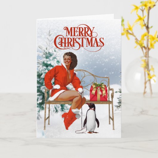 Klassieke Afro-Amerikaanse Kerstkaart Kaart (Gele Bloem)