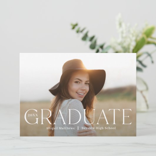 Klassieke Afstudeerder Editable Color Afstuderen I Kaart (Staand voorkant)