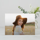 Klassieke Afstudeerder Folie Afstuderen Aankondigi Uitnodiging (Staand Voorkant)