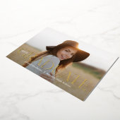 Klassieke Afstudeerder Folie Afstuderen Aankondigi Uitnodiging (Gedraaid)