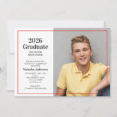 Klassieke afstudeerfoto 2026 Rood Afstuderen Kaart (Voorkant)