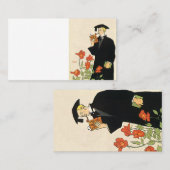 Klassieke Afstudeerfoto, Afstuderende Leest een Bo Contactkaartje (Voorkant / Achterkant)