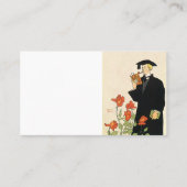 Klassieke Afstudeerfoto, Afstuderende Leest een Bo Contactkaartje (Voorkant)