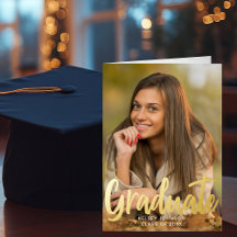 Klassieke afstudeerfoto elegant goud afstuderen