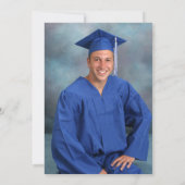 Klassieke afstudeerhoed Blauw Goud Voetbal Foto Kaart (Achterkant)