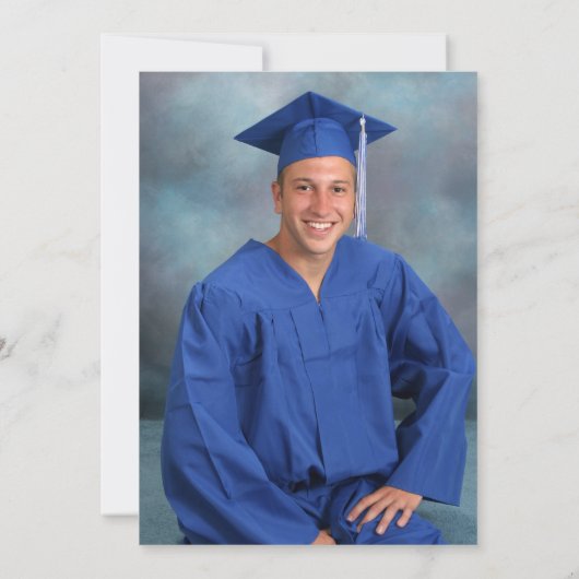 Klassieke afstudeerhoed Blauw Goud Voetbal Foto Kaart (Achterkant)