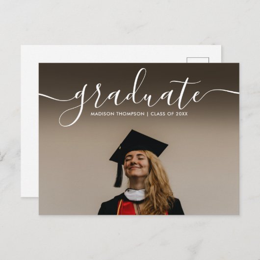 Klassieke Afstuderen Aankondigingskaart (Voorkant / Achterkant)