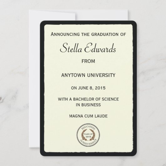 Klassieke Afstuderen bekendmaking rondes Aankondiging (Voorkant)