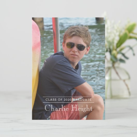 Klassieke Afstuderen foto-aankondiging Aankondiging (Staand voorkant)
