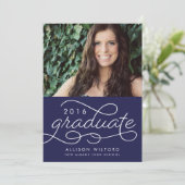 Klassieke Afstuderen foto Afstuderen aankondiging (Staand voorkant)