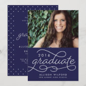 Klassieke Afstuderen foto Afstuderen aankondiging (Voorkant / Achterkant)