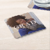 Klassieke Afstuderen Foto en Naam Kartonnen Onderzetters (Gebogen)