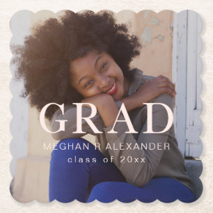 Klassieke Afstuderen Foto en Naam Kartonnen Onderzetters