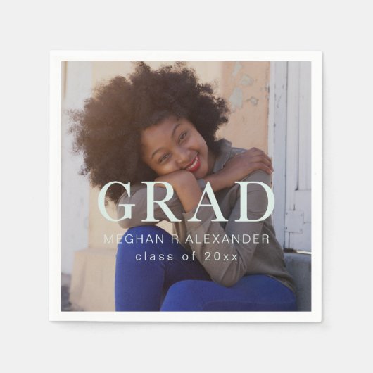 Klassieke Afstuderen Foto en Naam Servet (Voorkant)