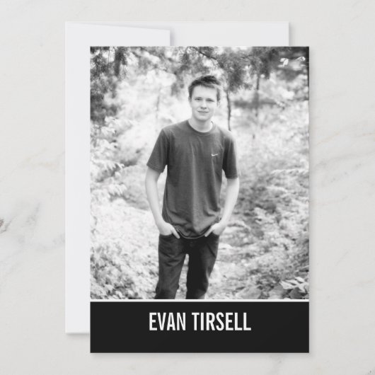 Klassieke Afstuderen Fotoaankondiging en Partij Kaart (Voorkant)