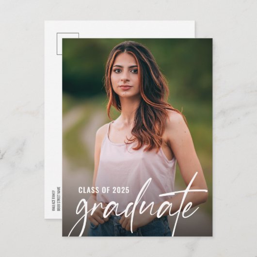 Klassieke Afstuderen fotoklasse van 2025 Custom Uitnodiging Briefkaart (Voorkant / Achterkant)